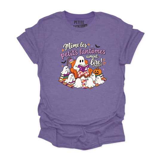 T-SHIRT COL ROND | Même les petits fantômes aiment lire !