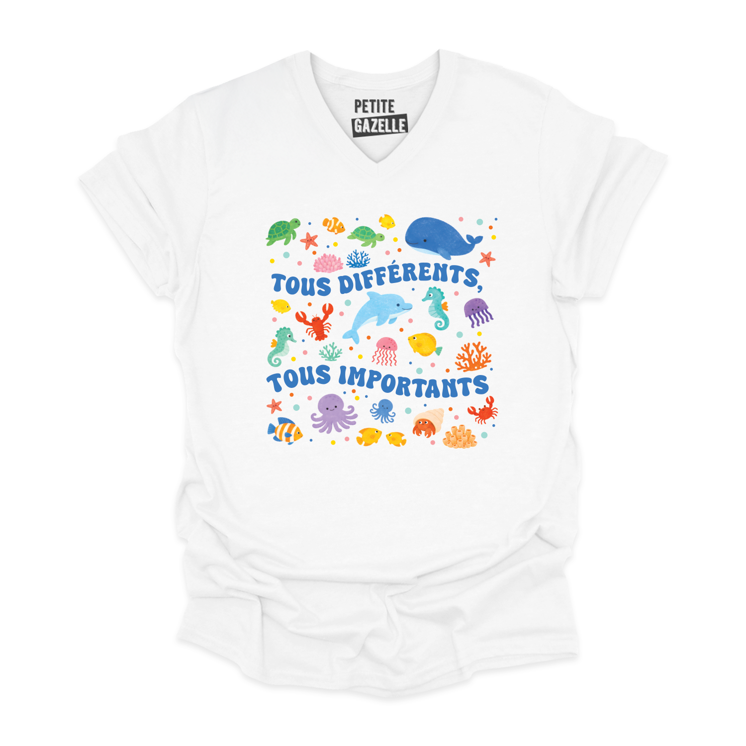 TSHIRT COL en V | Tous différents, tous importants