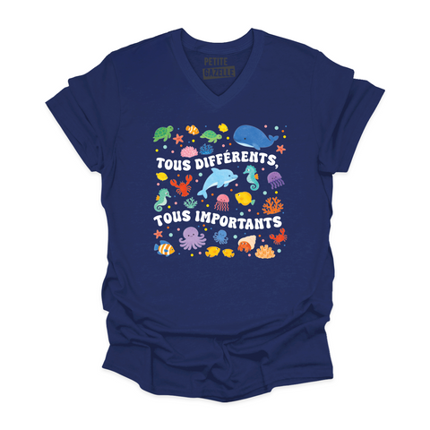 TSHIRT COL en V | Tous différents, tous importants