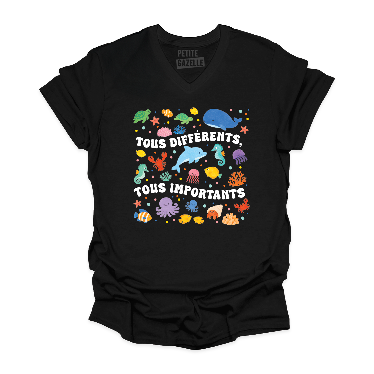 TSHIRT COL en V | Tous différents, tous importants