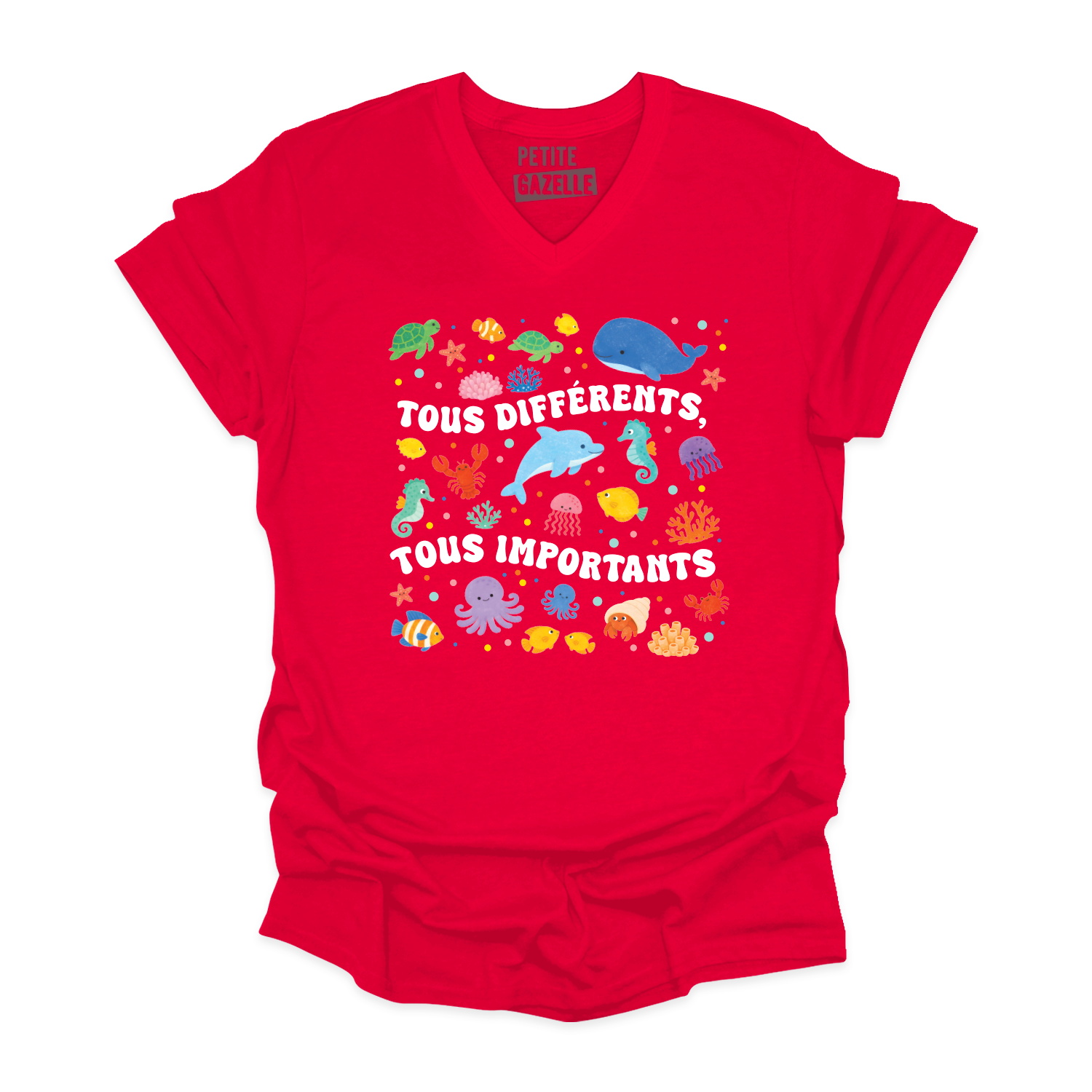 TSHIRT COL en V | Tous différents, tous importants