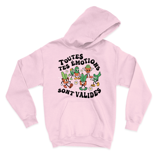 HOODIE | Toutes tes émotions sont valides - Coton Ouaté à Capuchon - Petite Gazelle Atelier