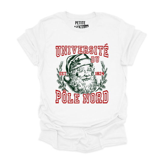 T - SHIRT COL ROND | Université du Pôle Nord - T-shirt Unisexe Col Rond - Petite Gazelle Atelier