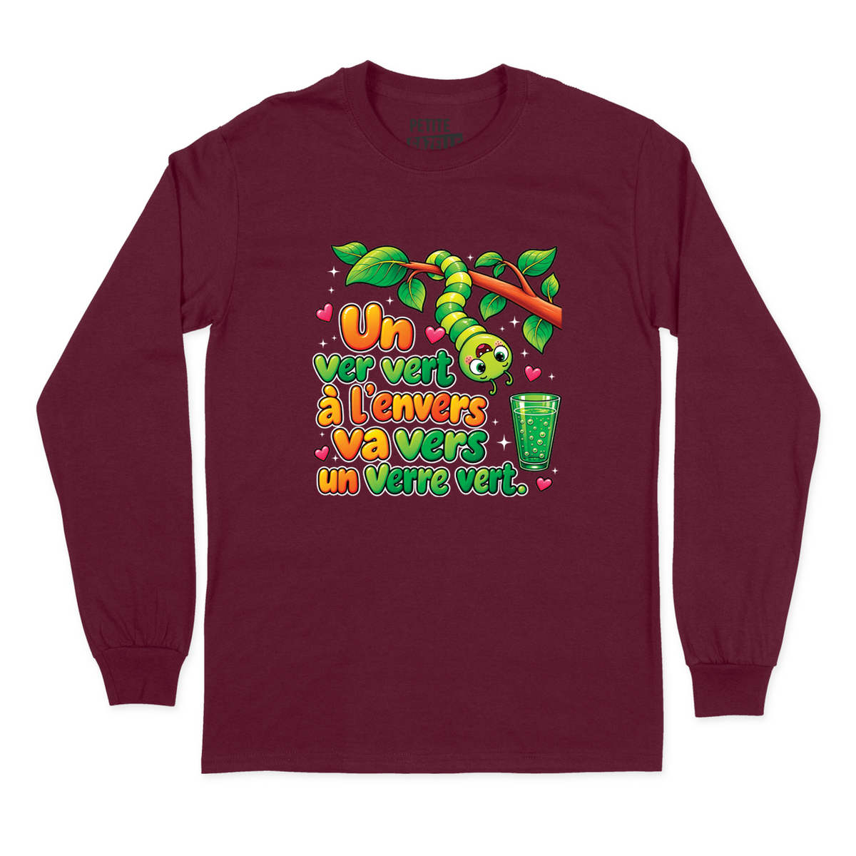 T-SHIRT À MANCHES LONGUES | Un ver vert