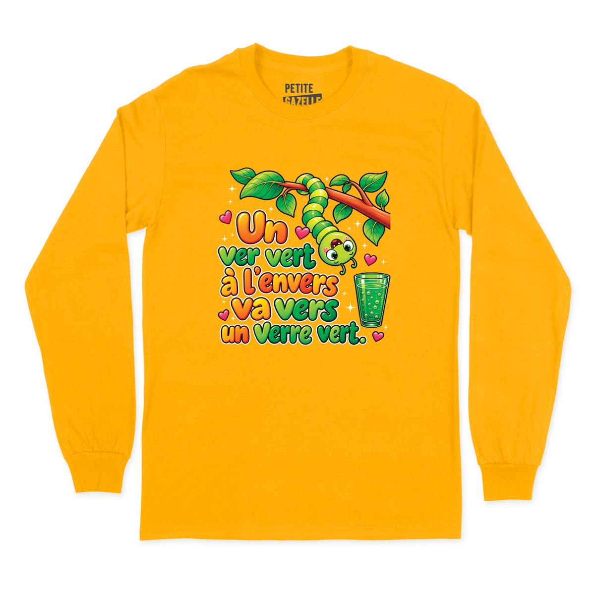 T-SHIRT À MANCHES LONGUES | Un ver vert