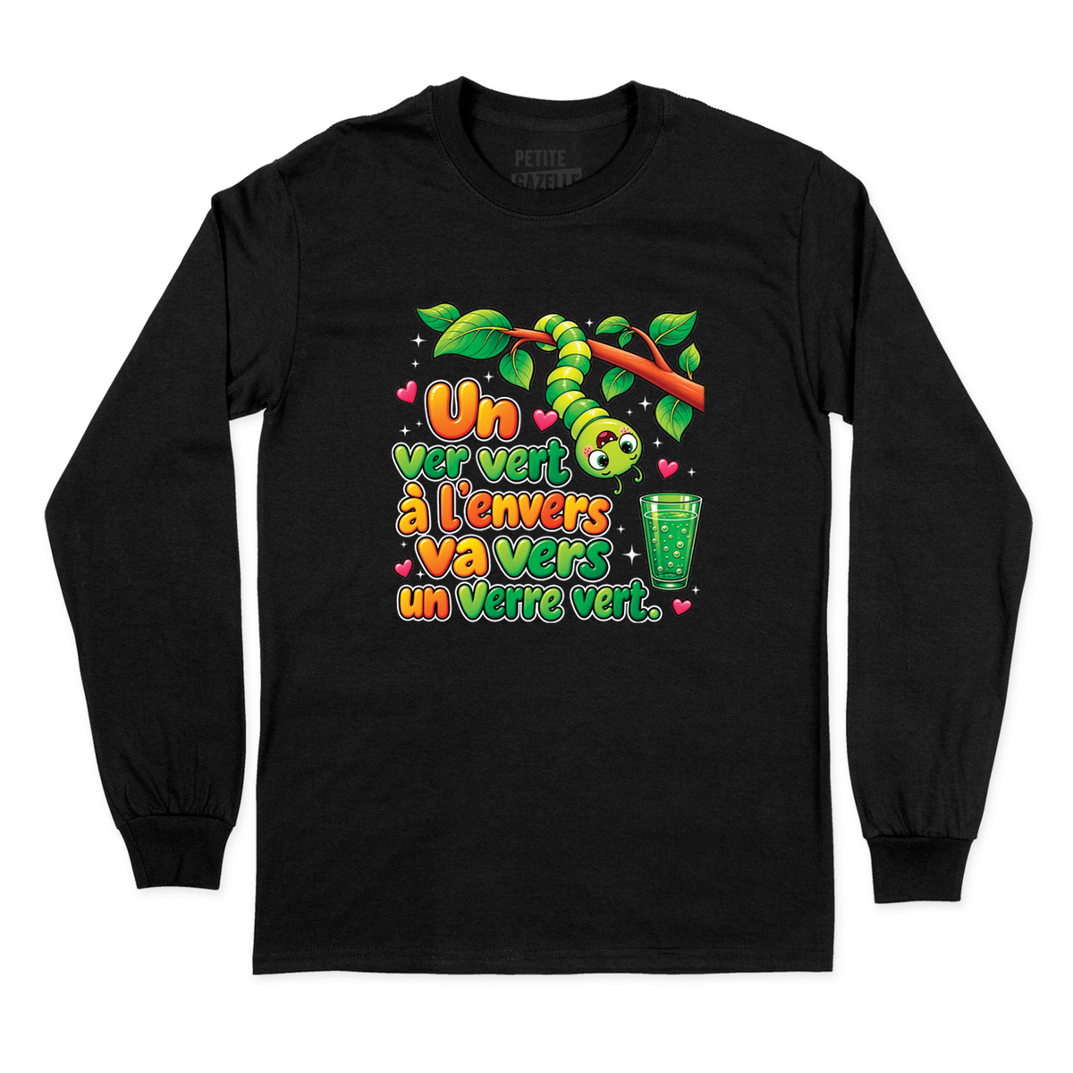 T-SHIRT À MANCHES LONGUES | Un ver vert