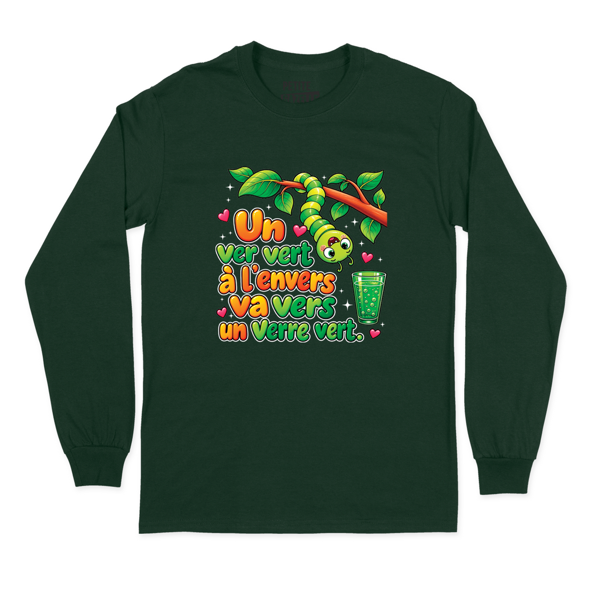 T-SHIRT À MANCHES LONGUES | Un ver vert