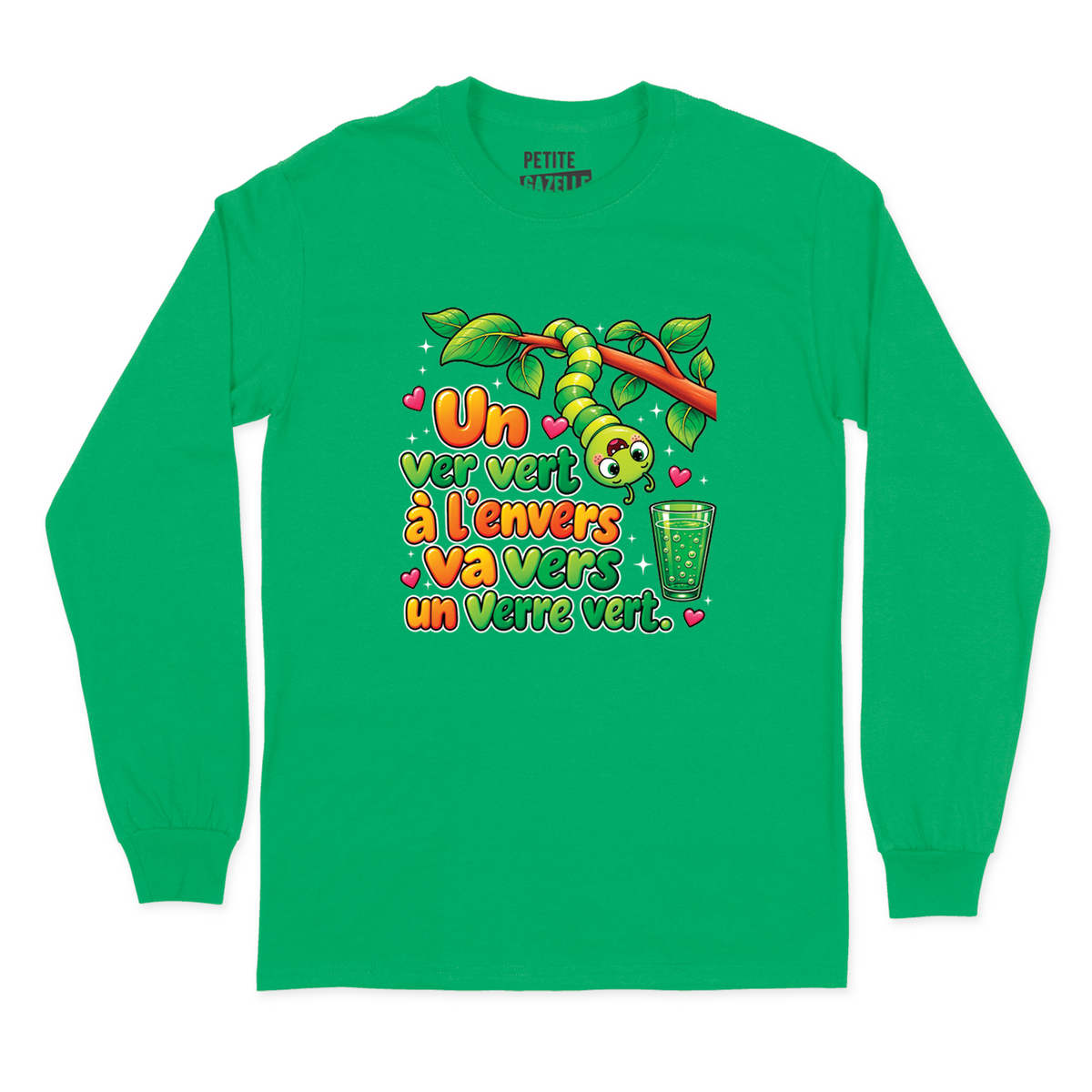 T-SHIRT À MANCHES LONGUES | Un ver vert