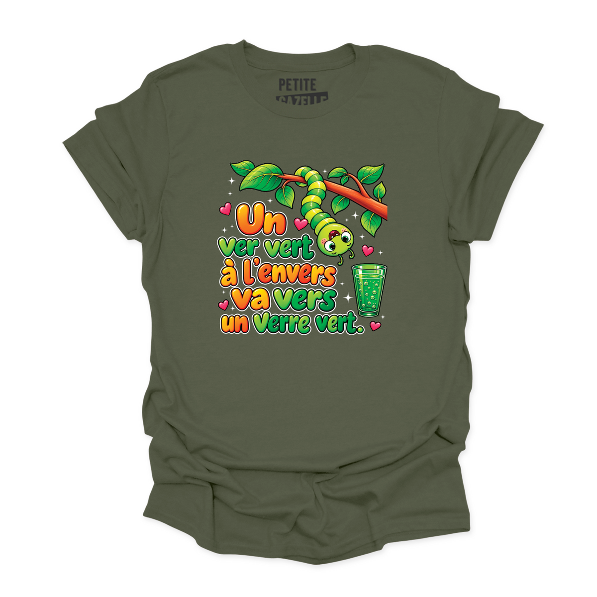 T-SHIRT COL ROND | Un ver vert