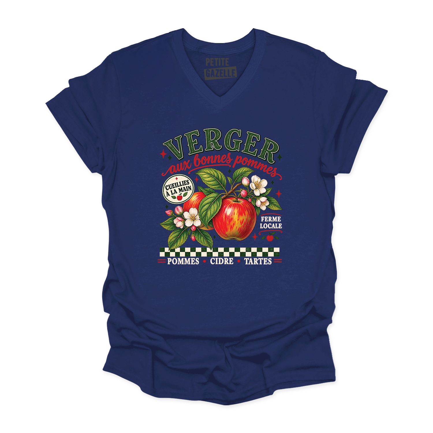 TSHIRT COL en V | Verger aux bonnes pommes