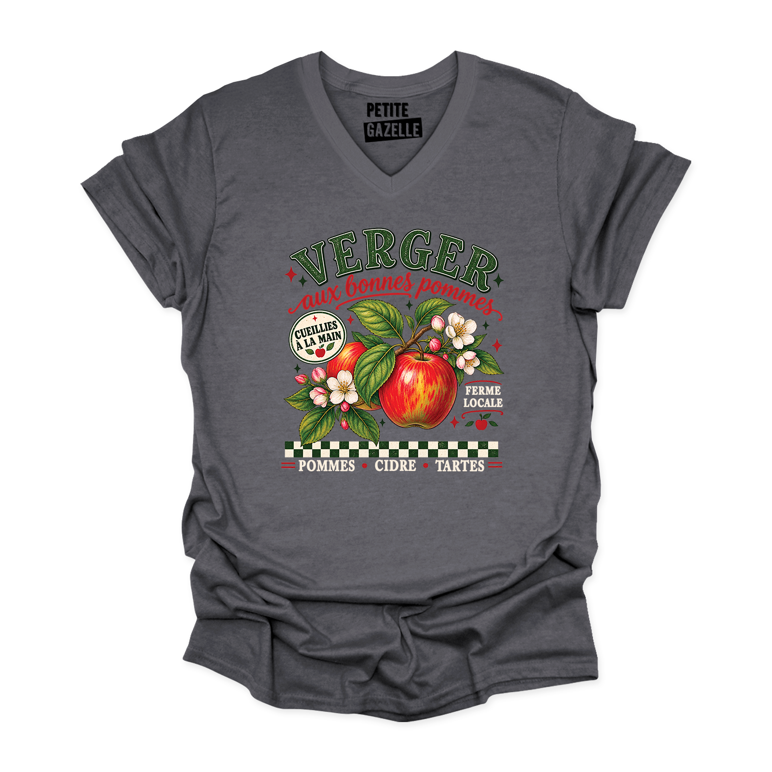 TSHIRT COL en V | Verger aux bonnes pommes