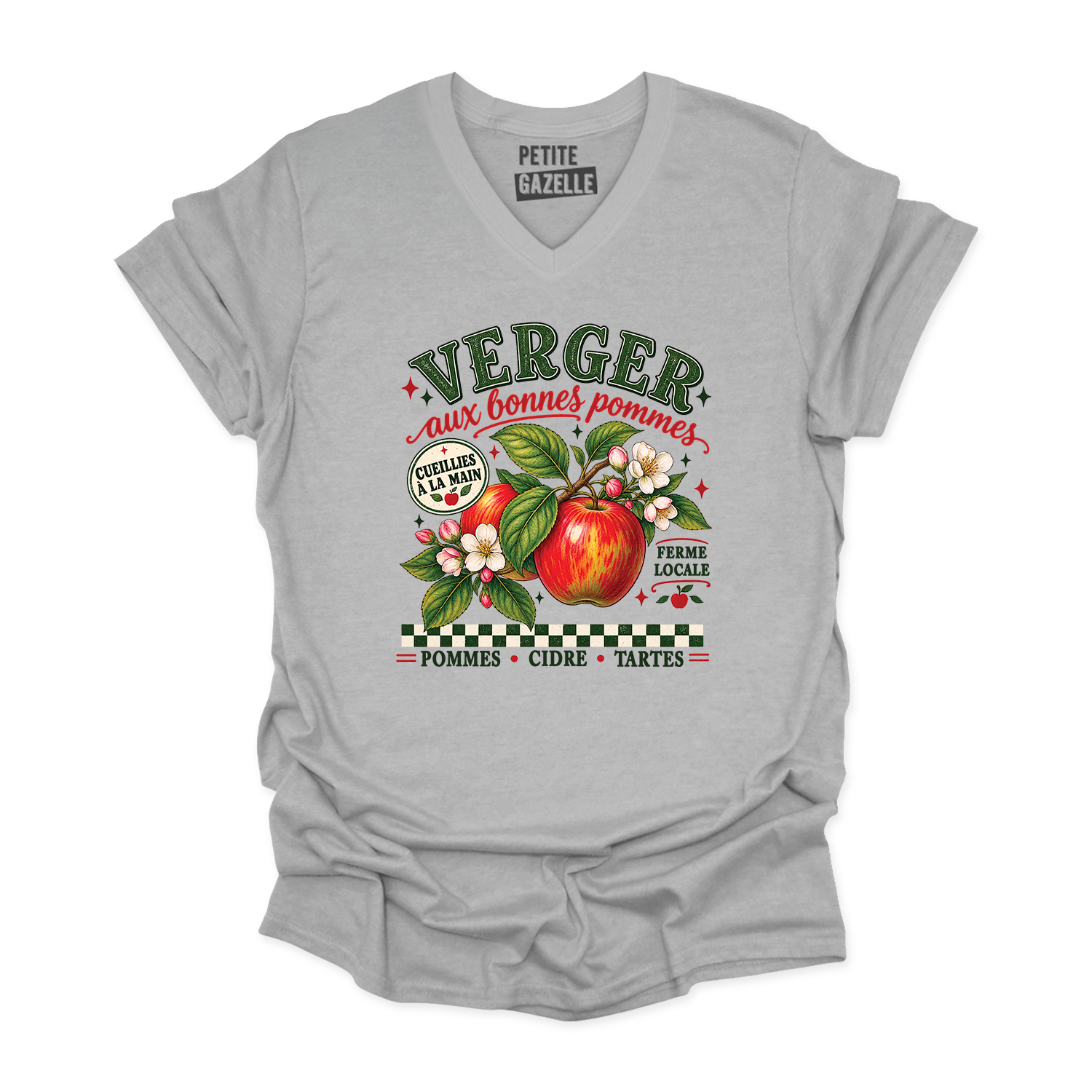 TSHIRT COL en V | Verger aux bonnes pommes