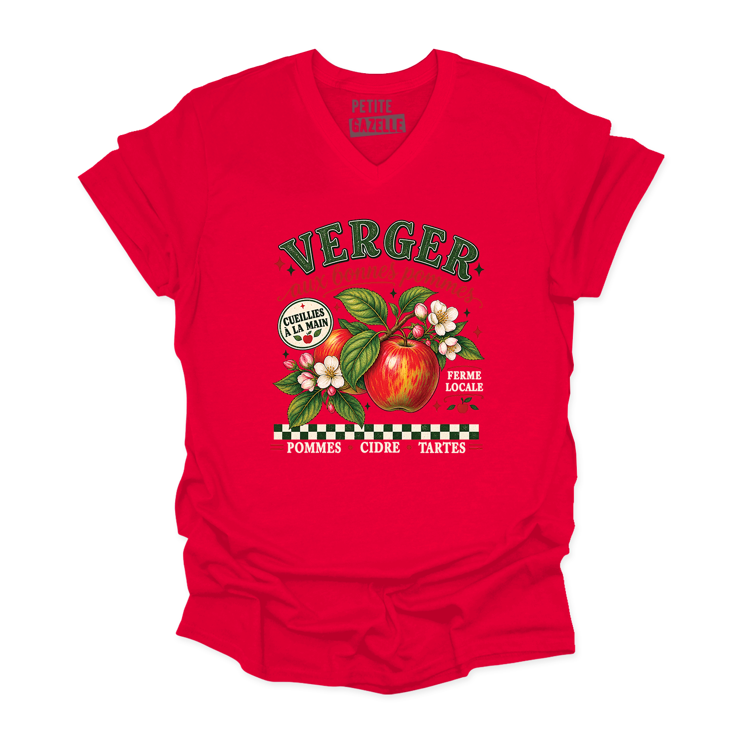 TSHIRT COL en V | Verger aux bonnes pommes