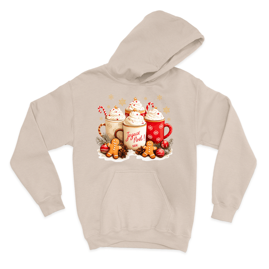 HOODIE | Chocolats chauds & Joyeux Noël ! - Coton Ouaté à Capuchon - Petite Gazelle Atelier