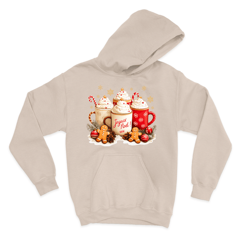 HOODIE | Chocolats chauds & Joyeux Noël ! - Coton Ouaté à Capuchon - Petite Gazelle Atelier
