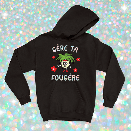 HOODIE | Gère ta fougère (Holographique) - Coton Ouaté à Capuchon - Petite Gazelle Atelier