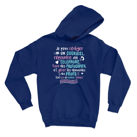 HOODIE | Je peux envoyer un courriel, répondre au téléphone ... - Coton Ouaté à Capuchon - Petite Gazelle Atelier