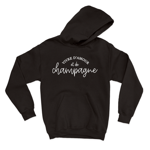 HOODIE | Vivre d'amour et de champagne - Coton Ouaté à Capuchon - Petite Gazelle Atelier