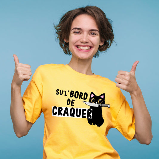 TSHIRT COL ROND | Su'l'bord de craquer - T-shirt Unisexe Col Rond - Petite Gazelle Atelier