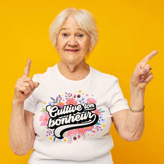 TSHIRT COL ROND | Cultive ton bonheur - T-shirt Unisexe Col Rond - Petite Gazelle Atelier