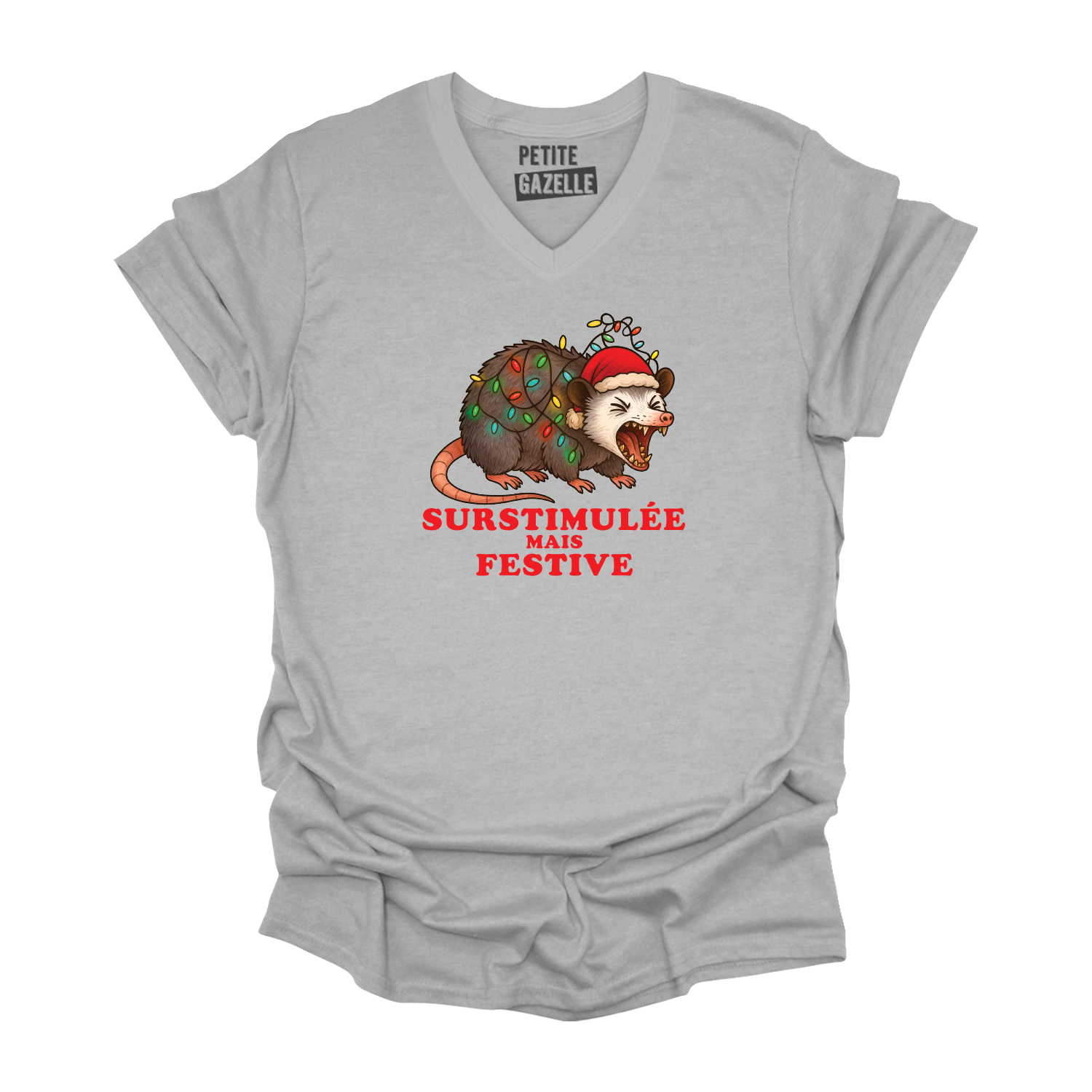 TSHIRT COL en V | Surstimulée mais festive