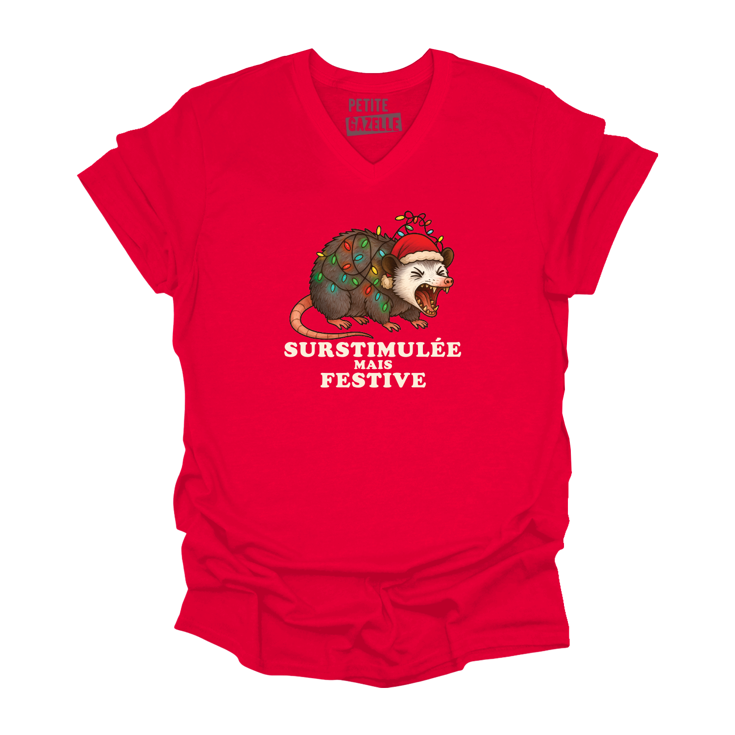 TSHIRT COL en V | Surstimulée mais festive