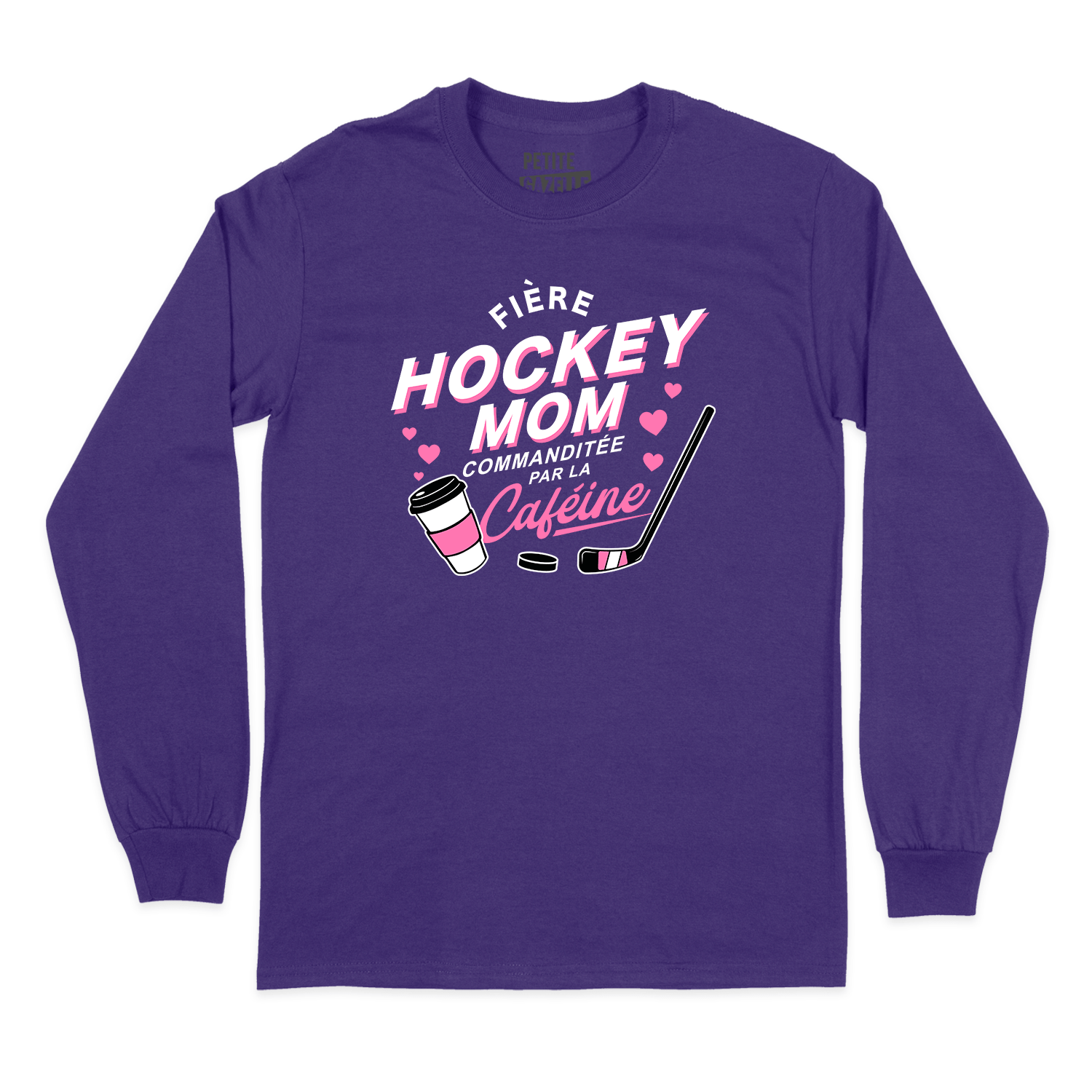 T - SHIRT À MANCHES LONGUES | Hockey Mom - Commanditée par la caféine - T-Shirt à manches longues - Petite Gazelle Atelier