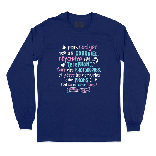T - SHIRT À MANCHES LONGUES | Je peux envoyer un courriel, répondre au téléphone ... - T-Shirt à manches longues - Petite Gazelle Atelier