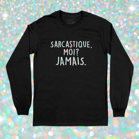 T - SHIRT À MANCHES LONGUES | Sarcastique moi ? (Holographique) - T-Shirt à manches longues - Petite Gazelle Atelier
