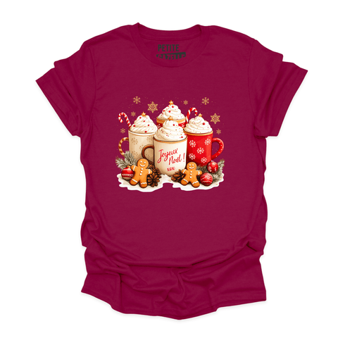 T - SHIRT COL ROND | Chocolats chauds & Joyeux Noël ! - T-shirt Unisexe Col Rond - Petite Gazelle Atelier