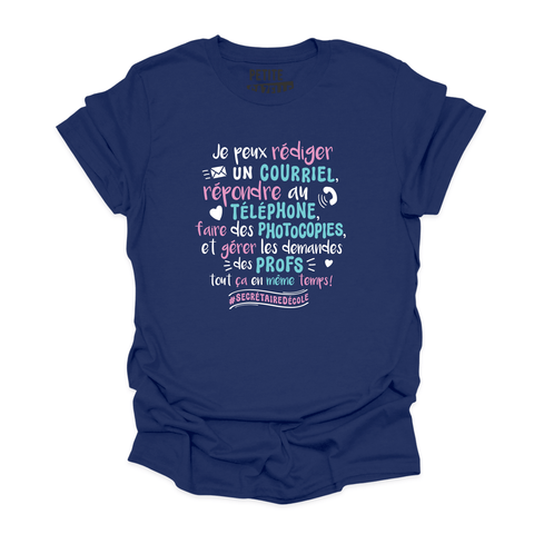 T - SHIRT COL ROND | Je peux envoyer un courriel, répondre au téléphone ... - T-shirt Unisexe Col Rond - Petite Gazelle Atelier