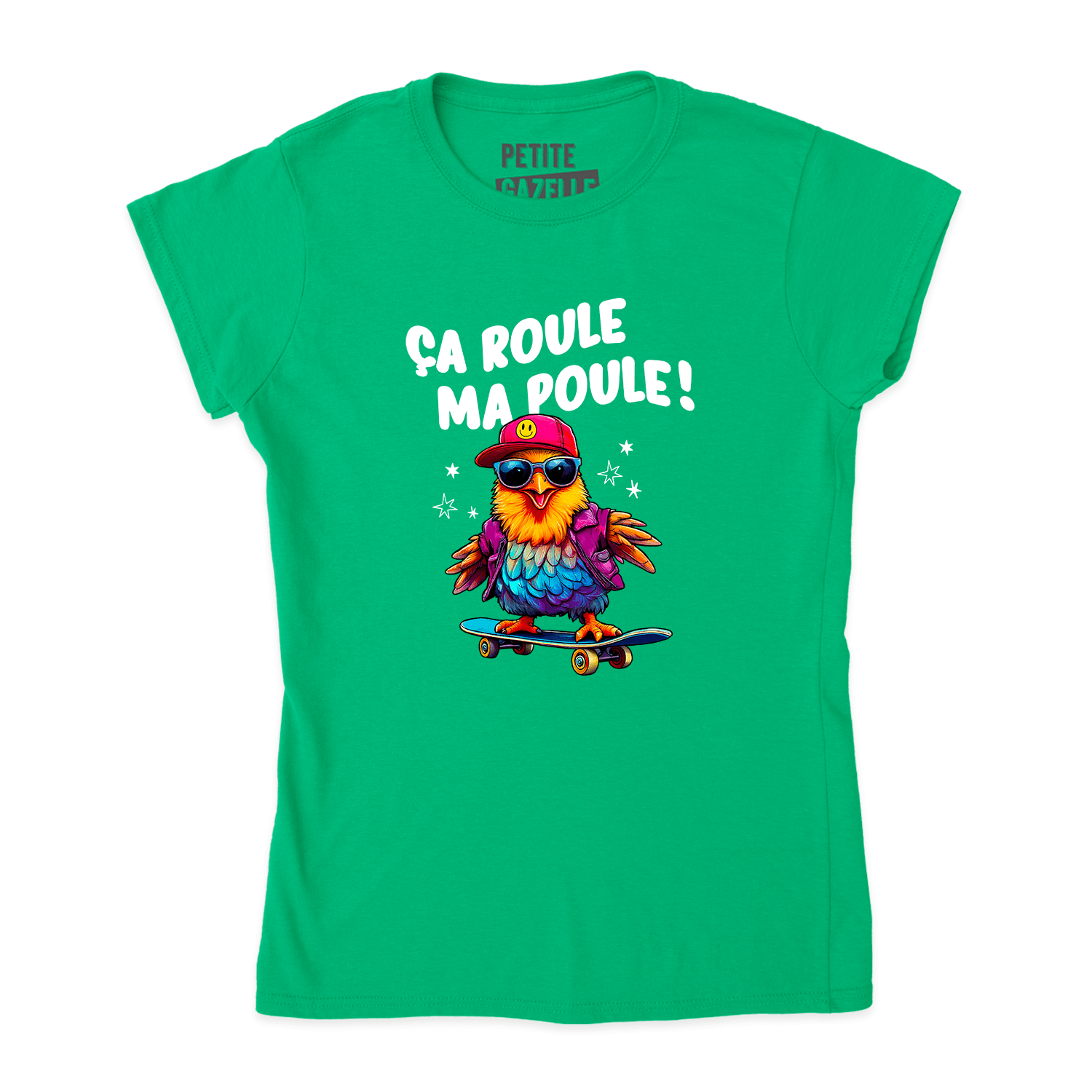 TSHIRT AJUSTÉ | Ça roule ma poule ! - T-Shirt coupe ajustée - Petite Gazelle Atelier