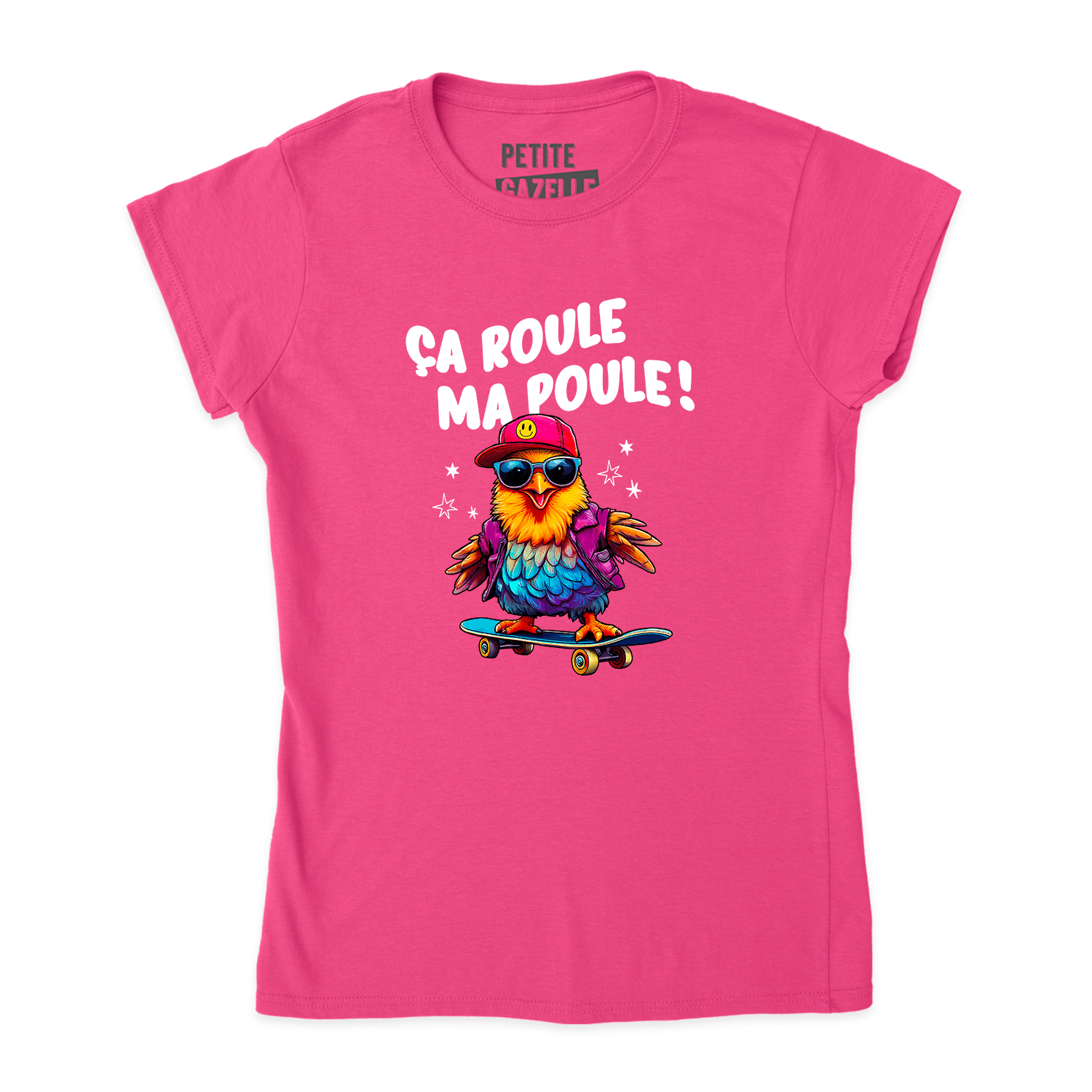 TSHIRT AJUSTÉ | Ça roule ma poule ! - T-Shirt coupe ajustée - Petite Gazelle Atelier