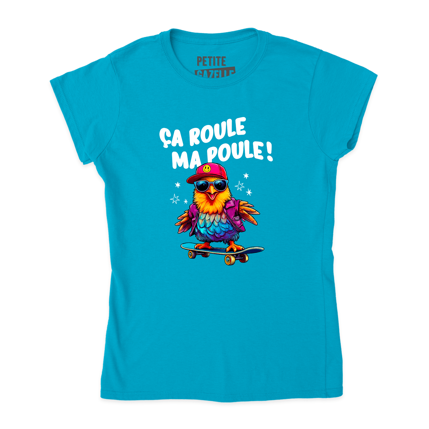 TSHIRT AJUSTÉ | Ça roule ma poule ! - T-Shirt coupe ajustée - Petite Gazelle Atelier