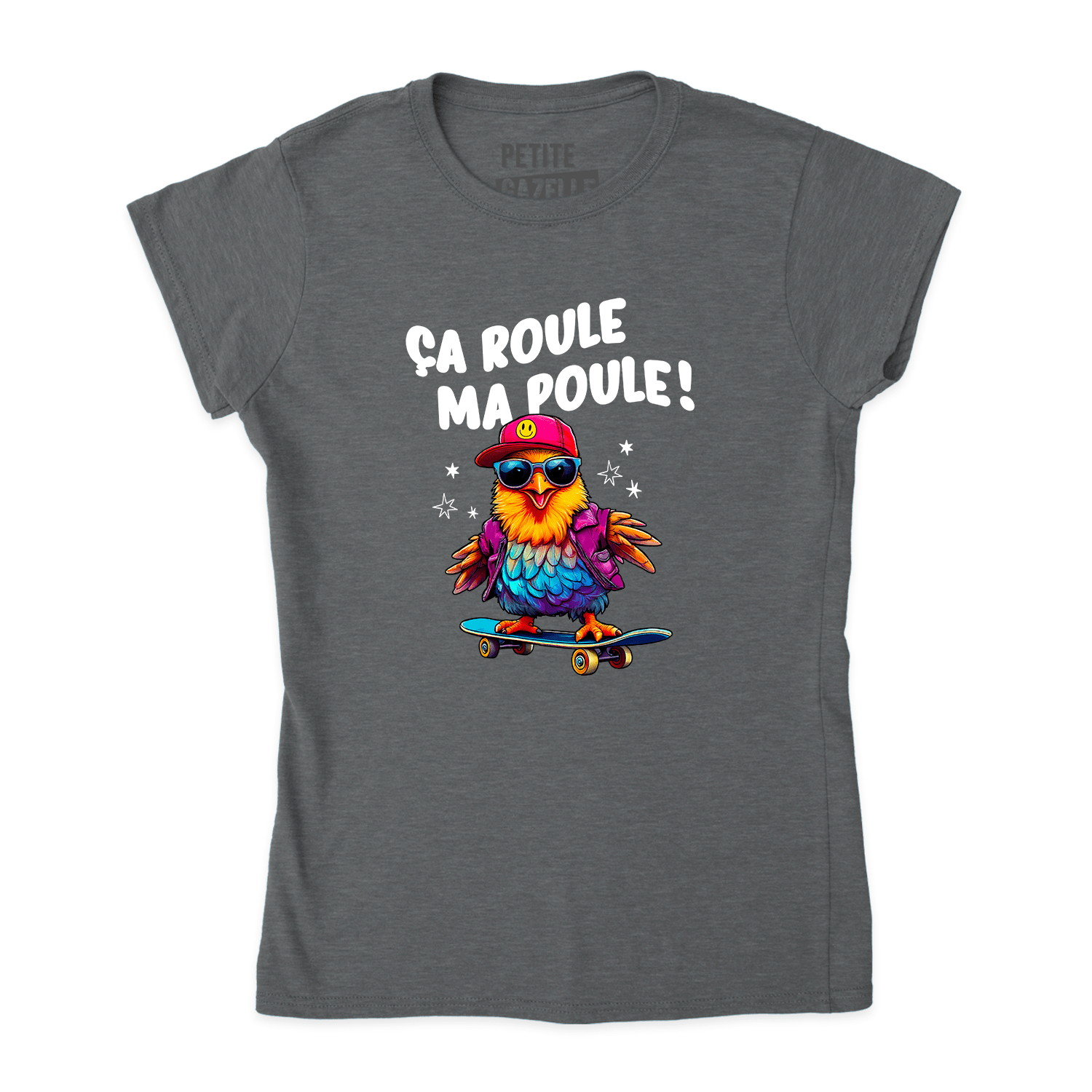 TSHIRT AJUSTÉ | Ça roule ma poule ! - T-Shirt coupe ajustée - Petite Gazelle Atelier