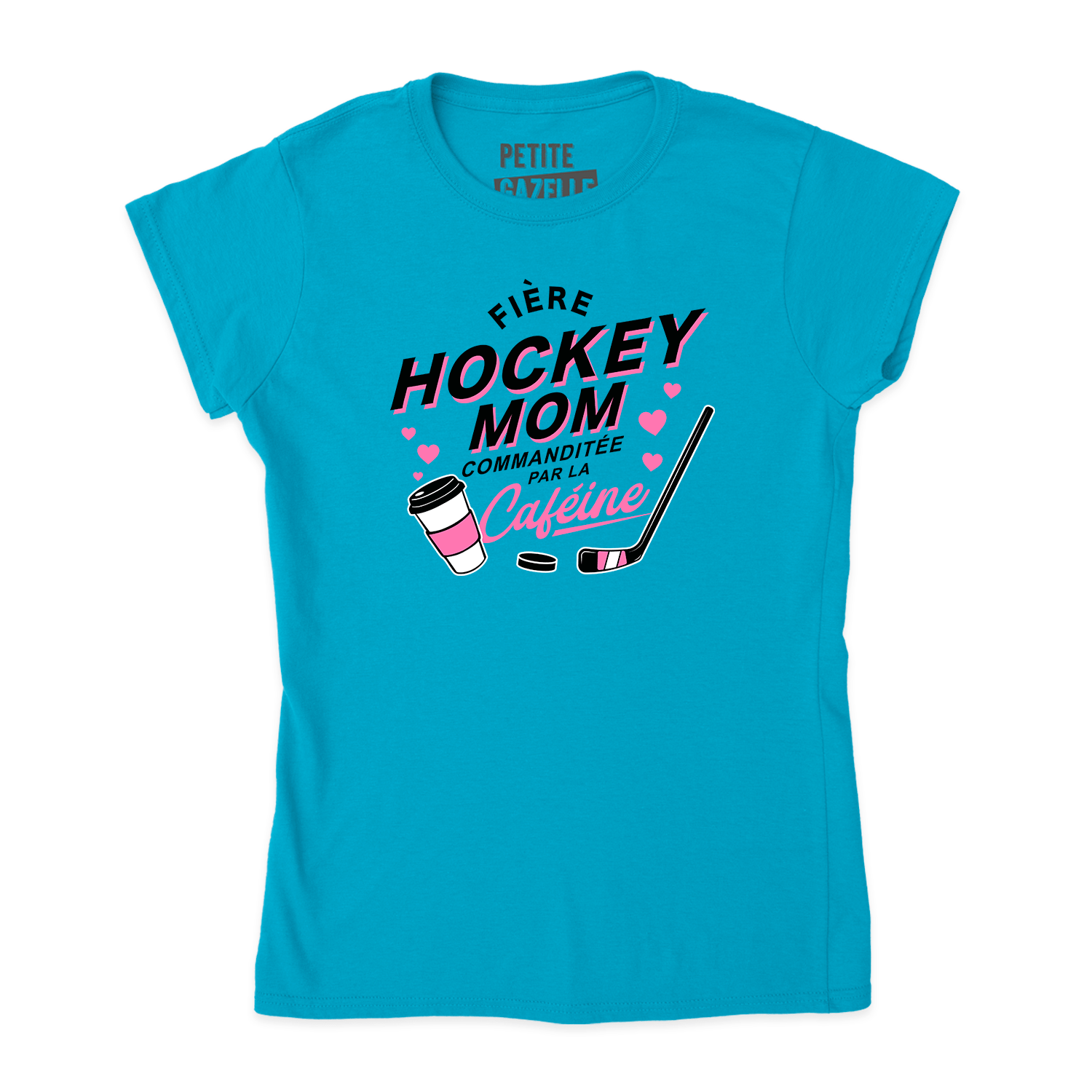 TSHIRT AJUSTÉ | Hockey Mom - Commanditée par la caféine - T-Shirt coupe ajustée - Petite Gazelle Atelier