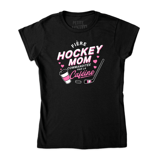 TSHIRT AJUSTÉ | Hockey Mom - Commanditée par la caféine - T-Shirt coupe ajustée - Petite Gazelle Atelier