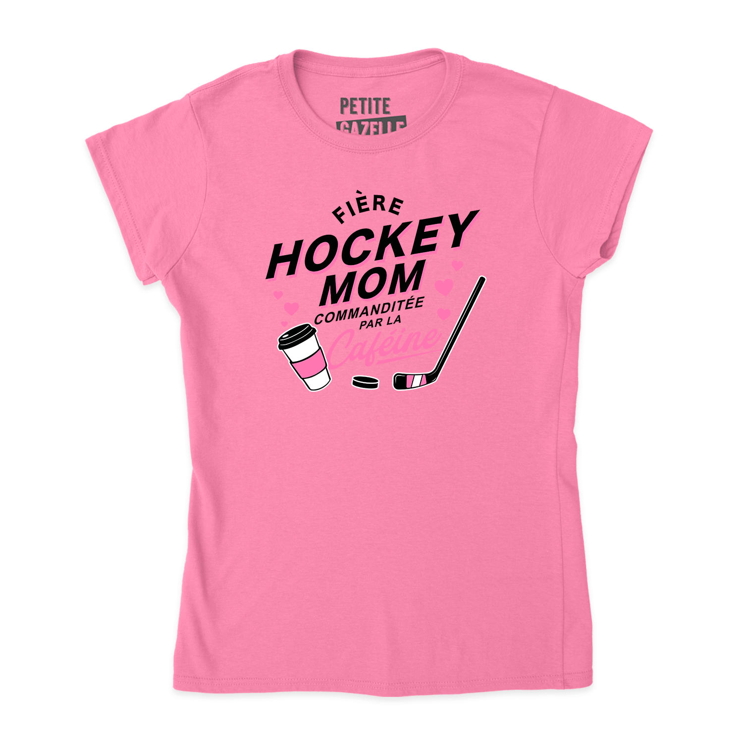 TSHIRT AJUSTÉ | Hockey Mom - Commanditée par la caféine - T-Shirt coupe ajustée - Petite Gazelle Atelier