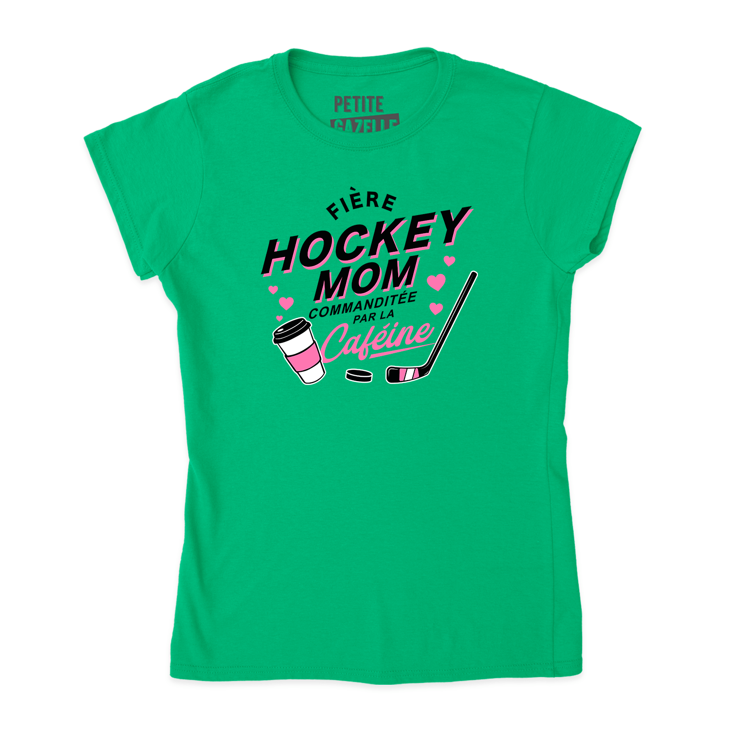 TSHIRT AJUSTÉ | Hockey Mom - Commanditée par la caféine - T-Shirt coupe ajustée - Petite Gazelle Atelier