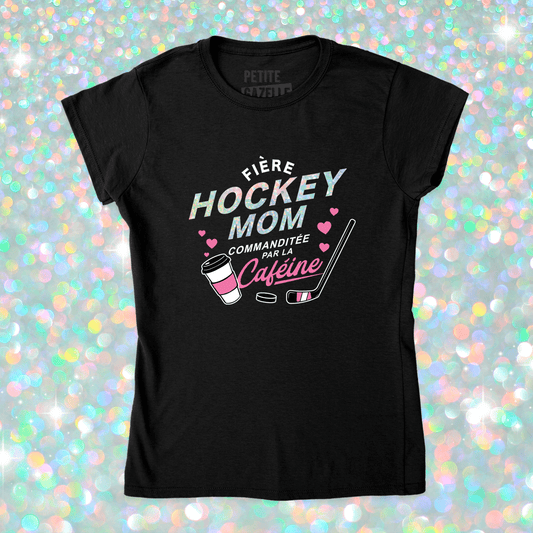 TSHIRT AJUSTÉ | Hockey mom (Holographique) - T-Shirt coupe ajustée - Petite Gazelle Atelier