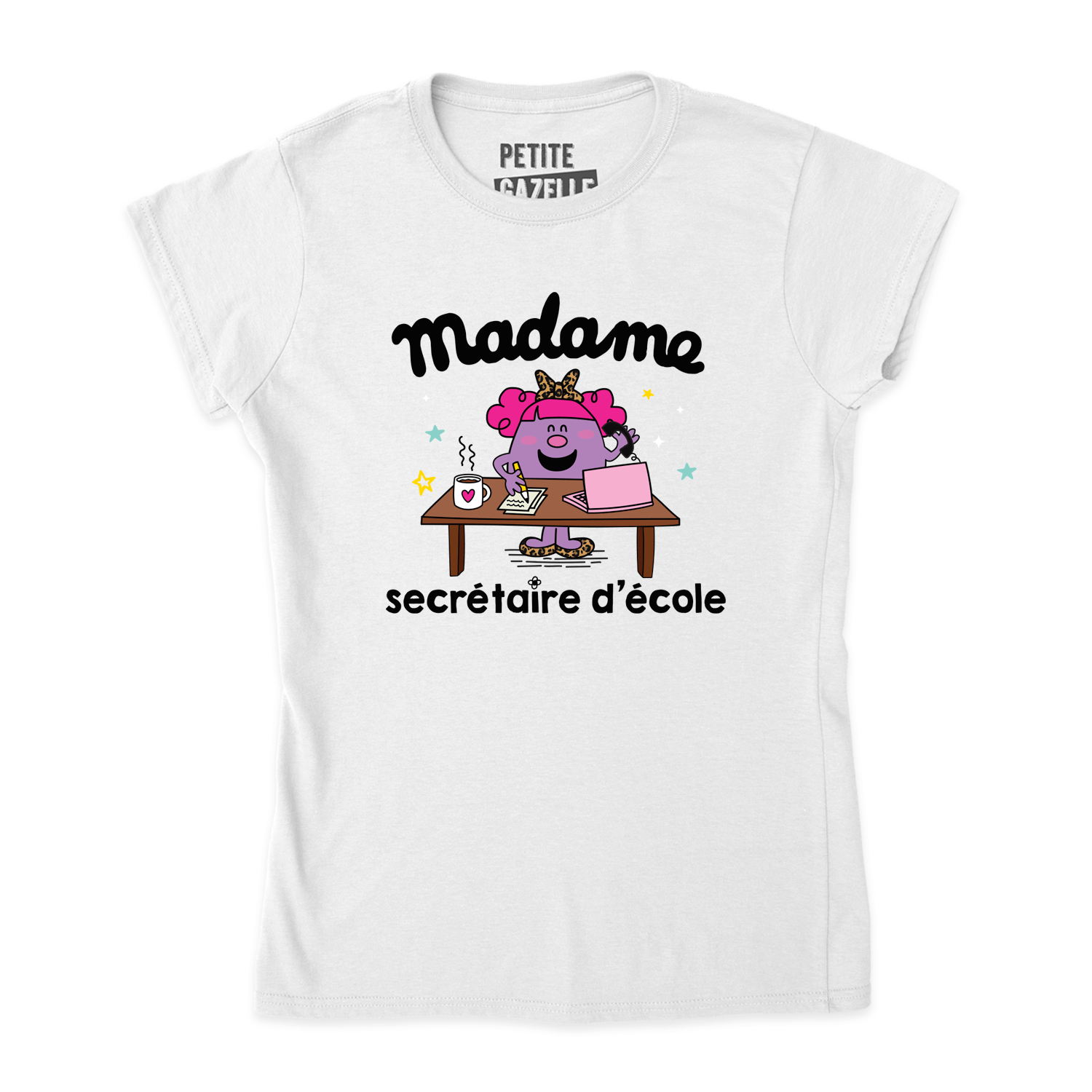 TSHIRT AJUSTÉ | Little miss secrétaire - T-Shirt coupe ajustée - Petite Gazelle Atelier