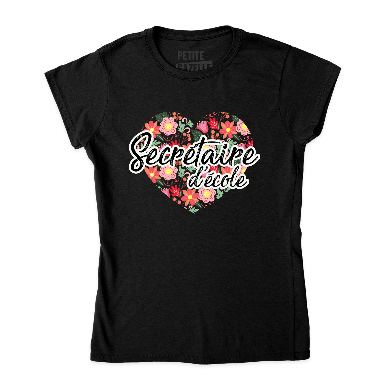 TSHIRT AJUSTÉ | Secrétaire Coeurs & Fleurs - T-Shirt coupe ajustée - Petite Gazelle Atelier