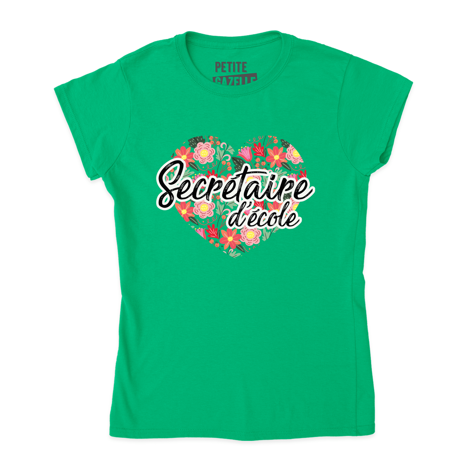 TSHIRT AJUSTÉ | Secrétaire Coeurs & Fleurs - T-Shirt coupe ajustée - Petite Gazelle Atelier