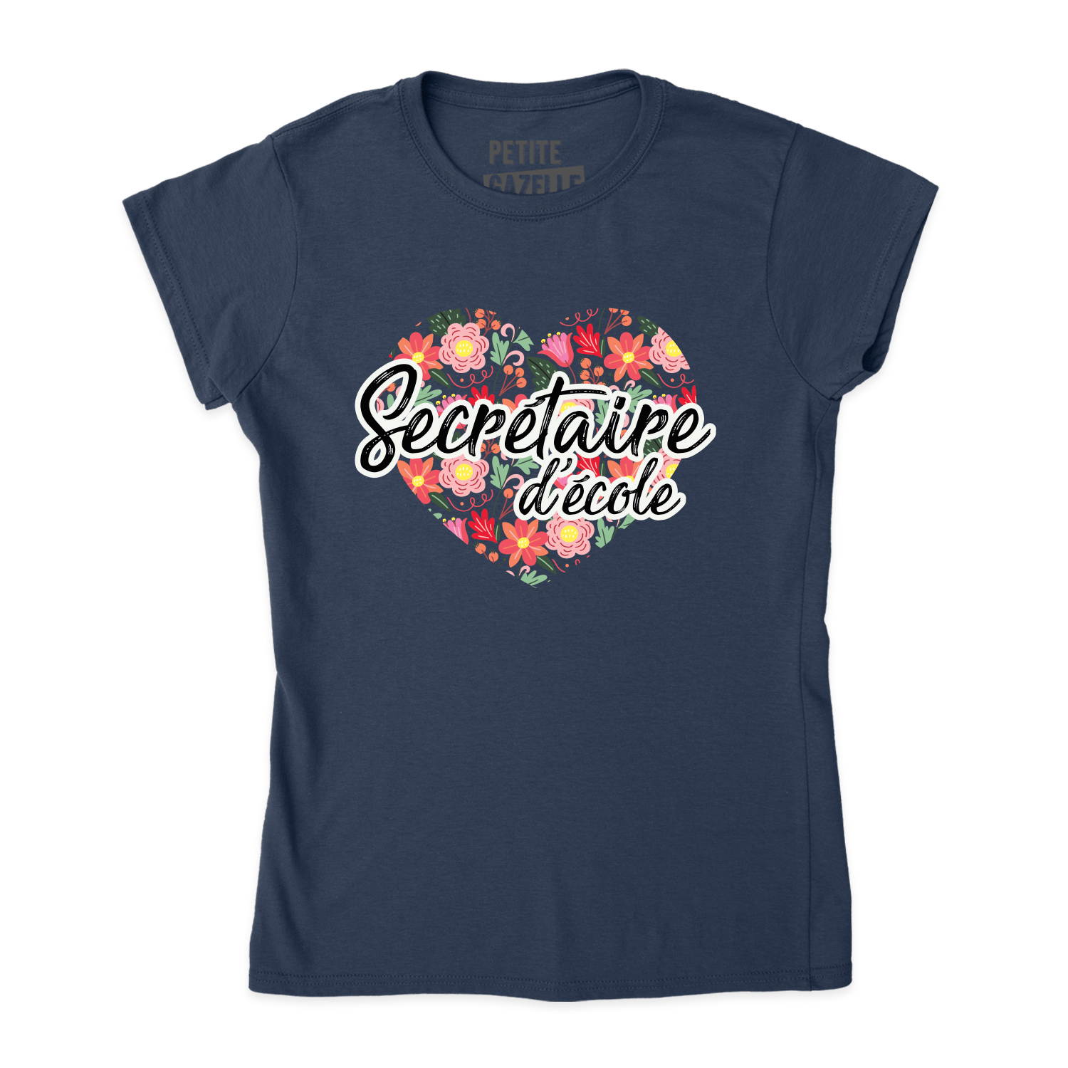 TSHIRT AJUSTÉ | Secrétaire Coeurs & Fleurs - T-Shirt coupe ajustée - Petite Gazelle Atelier