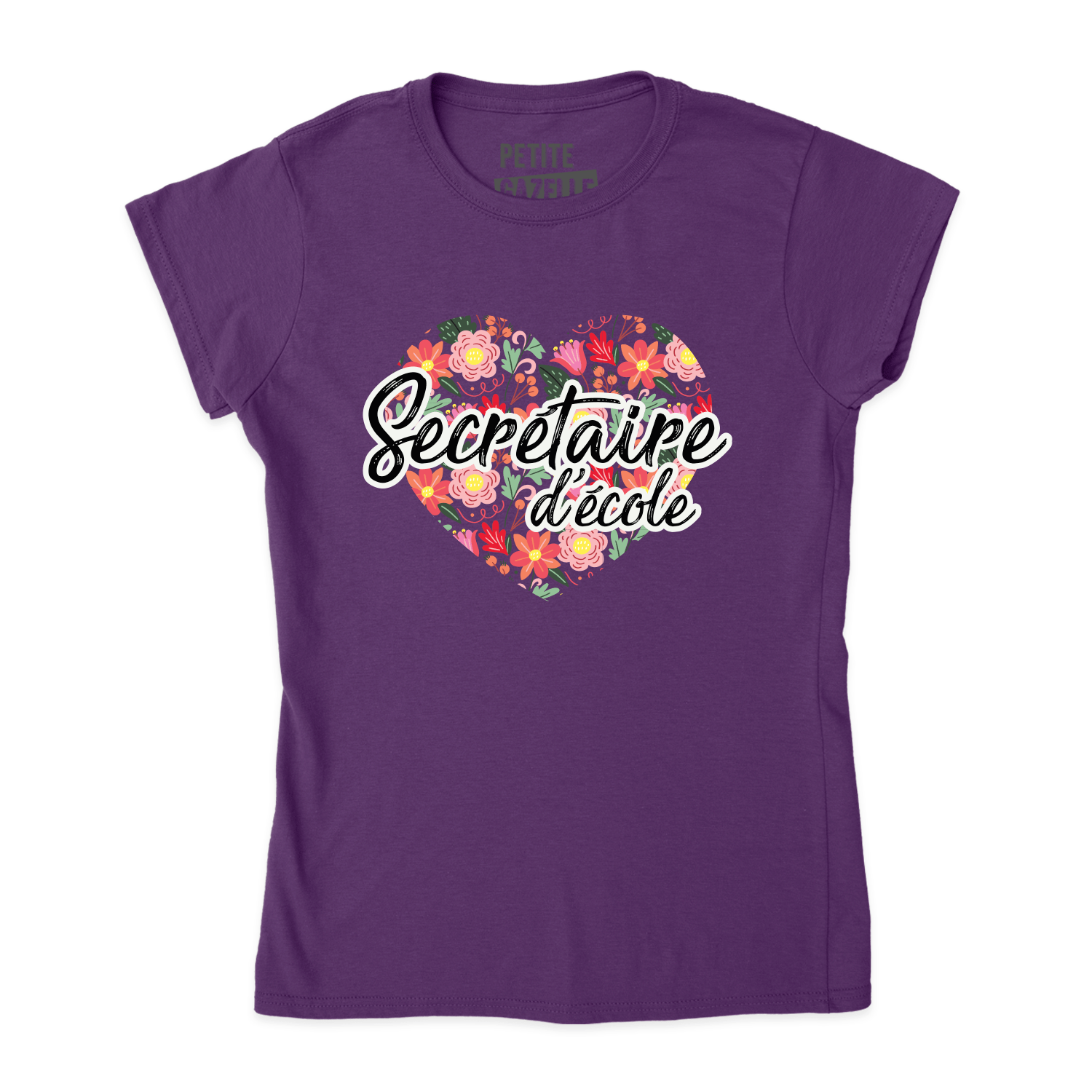 TSHIRT AJUSTÉ | Secrétaire Coeurs & Fleurs - T-Shirt coupe ajustée - Petite Gazelle Atelier