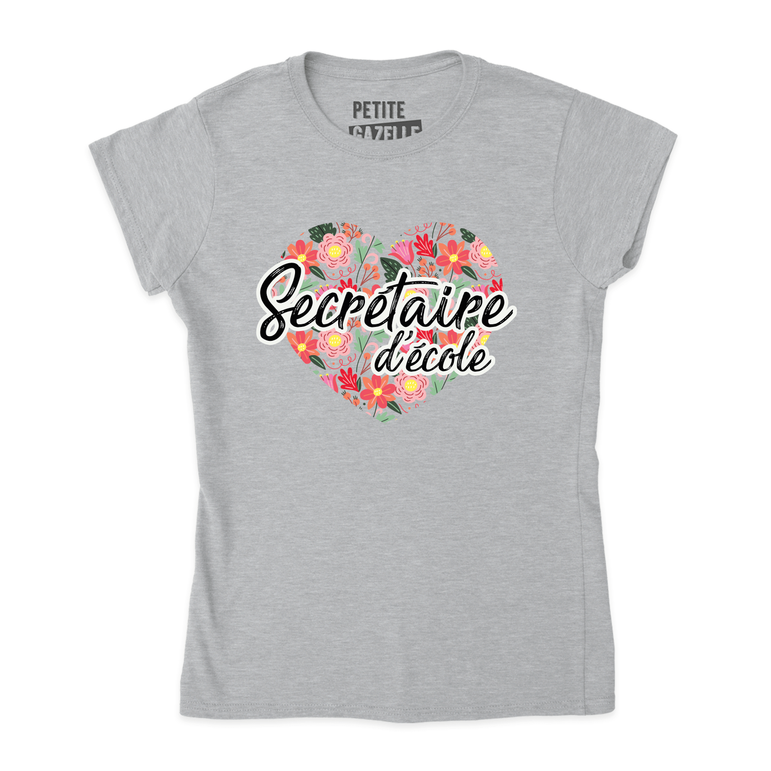 TSHIRT AJUSTÉ | Secrétaire Coeurs & Fleurs - T-Shirt coupe ajustée - Petite Gazelle Atelier