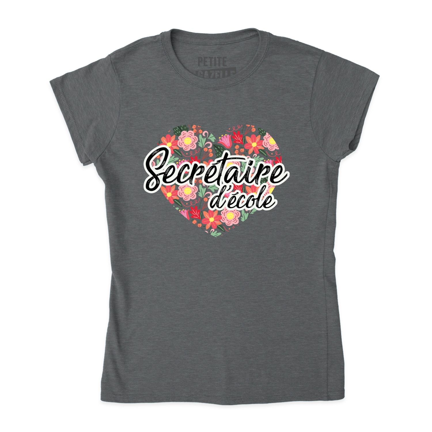 TSHIRT AJUSTÉ | Secrétaire Coeurs & Fleurs - T-Shirt coupe ajustée - Petite Gazelle Atelier