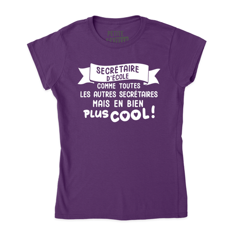 TSHIRT AJUSTÉ | Secrétaire d'école comme toutes les autres secrétaires - T-Shirt coupe ajustée - Petite Gazelle Atelier