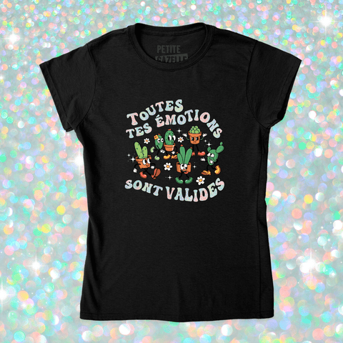 TSHIRT AJUSTÉ | Toutes tes emotions sont valides (Holographique) - T-Shirt coupe ajustée - Petite Gazelle Atelier