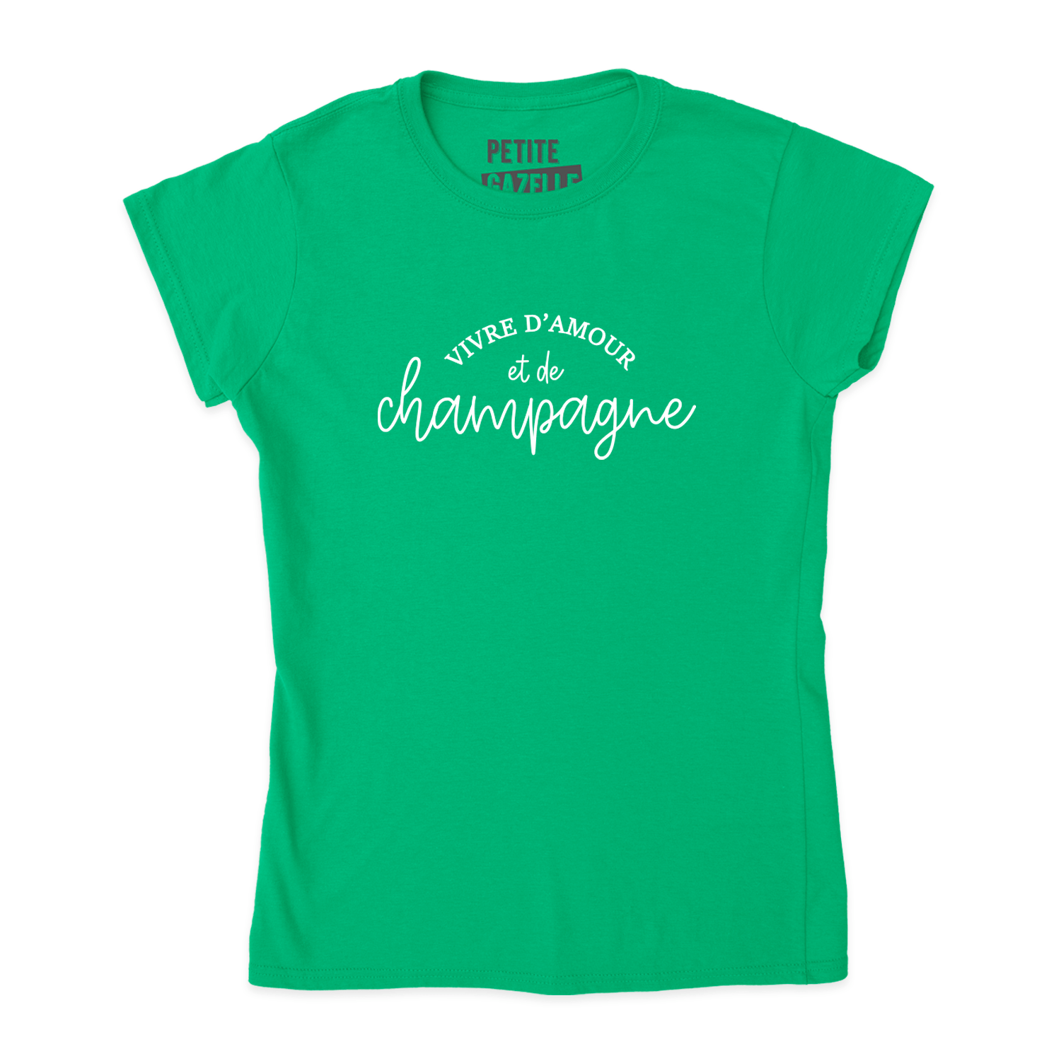 TSHIRT AJUSTÉ | Vivre d'amour et de champagne - T-Shirt coupe ajustée - Petite Gazelle Atelier